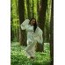 Embroidered dress "Double White" with scarf