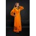 Embroidered dress "Velvet Luxury" orange
