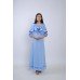Embroidered dress "Happy Petrykivka" light blue