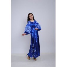 Embroidered dress "Glossy Blue"