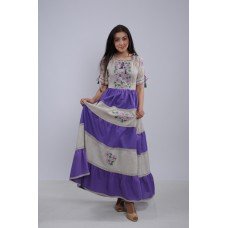 Embroidered dress "Lavender Grassland"