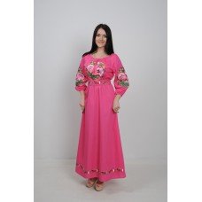 Embroidered dress "Coral Pink"