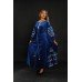 Embroidered dress "Velvet Blue"