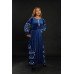 Embroidered dress "Velvet Blue"