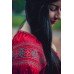 Embroidered dress "Hot Maroon"