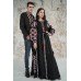 Embroidered Man&Woman Set "Grace" black