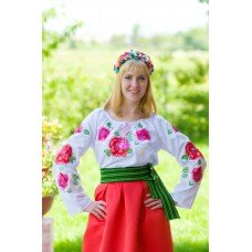 Embroidered blouse "Olvia: peonies"