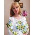 Embroidered blouse "Turquoise Lilly Mood"