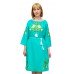 Embroidered dress "White Lilly on Tourquise"
