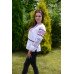 Embroidered blouse "Roses&Geometry"