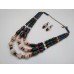 Necklace Patsyorka of glass beads colourful 3 threads