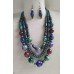 Necklace Patsyorka of lampwork beads orange/red 3 threads