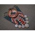 Necklace Dukati of ceramic beads blue/orange
