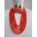 Necklace Namysto and earrings of real corals 5 threads