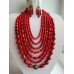 Necklace Namysto and earrings of real big shaped corals 7 threads 
