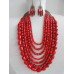 Necklace Namysto of real corals with bronze decoration 5 threads 