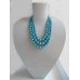Necklace Namysto of pressed turquoise with medallion set 3 threads