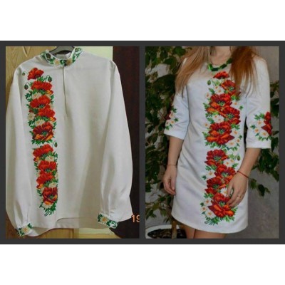 Beads Embroidered Dress "Floral Couple"