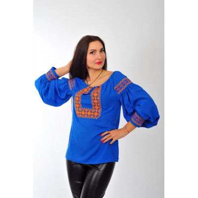 Embroidered blouse "Blue Dream"