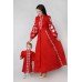 Boho Style Ukrainian Embroidered Red Dress for a Girl