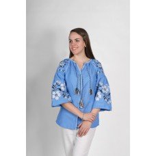 Boho Style Ukrainian Embroidered Folk Blouse "FLowers" 26