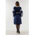 Boho Style Ukrainian Embroidered Classic Blue Dress "Sun"