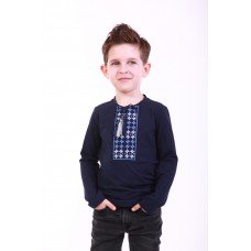 Embroidered t-shirt with long sleeves "Colours" blue/navy