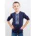 Embroidered t-shirt with long sleeves "Labyrinth" blue/navy
