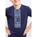 Embroidered t-shirt with long sleeves "Labyrinth" blue/navy