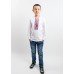 Embroidered t-shirt with long sleeves "Labyrinth" red/white