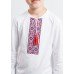 Embroidered t-shirt with long sleeves "Labyrinth" red/white
