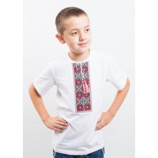 Embroidered t-shirt with short sleeves "Colours" red/white