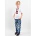 Embroidered t-shirt with short sleeves "Colours" red/white