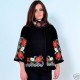 Embroidered coat "Lace" black