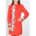 Embroidered coat "Flower Fantasy" red