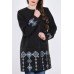 Embroidered coat "Melody" black
