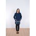 Embroidered coat "Melody" dark blue