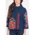Embroidered coat "Luxurious Poppies" blue