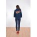 Embroidered coat "Luxurious Poppies" blue