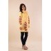 Embroidered coat "Poppy Bouquet" Plus size, cream yellow