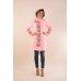 Embroidered coat "Rose Lace" Plus size, pink