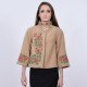 Embroidered coat "Wild Rose" beige