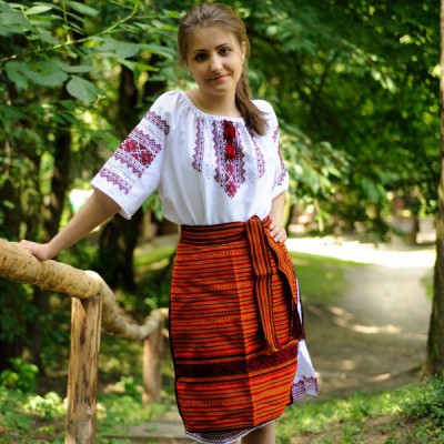 Handmade Traditional Skirt (Plakhta) Short Orange