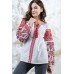Embroidered blouse "Luxury" red on white