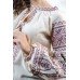 Embroidered blouse "Luxury" brown on beige