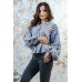 Embroidered blouse "Flower Fantasy" gray