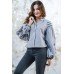 Embroidered blouse "Flower Fantasy" gray