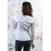 Embroidered blouse "Flower Ornament" Red on White