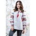 Embroidered blouse "Journey of Rose" Red on White