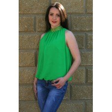 Embroidered blouse "Romance" green